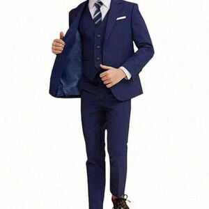 SHEIN Boys Navy Blue 5-Piece Suit Set w/ Vest & Tie – Size 18 – NWT